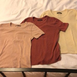 Abercrombie & Fitch Ribbed T-Shirts, Set of 3, Med